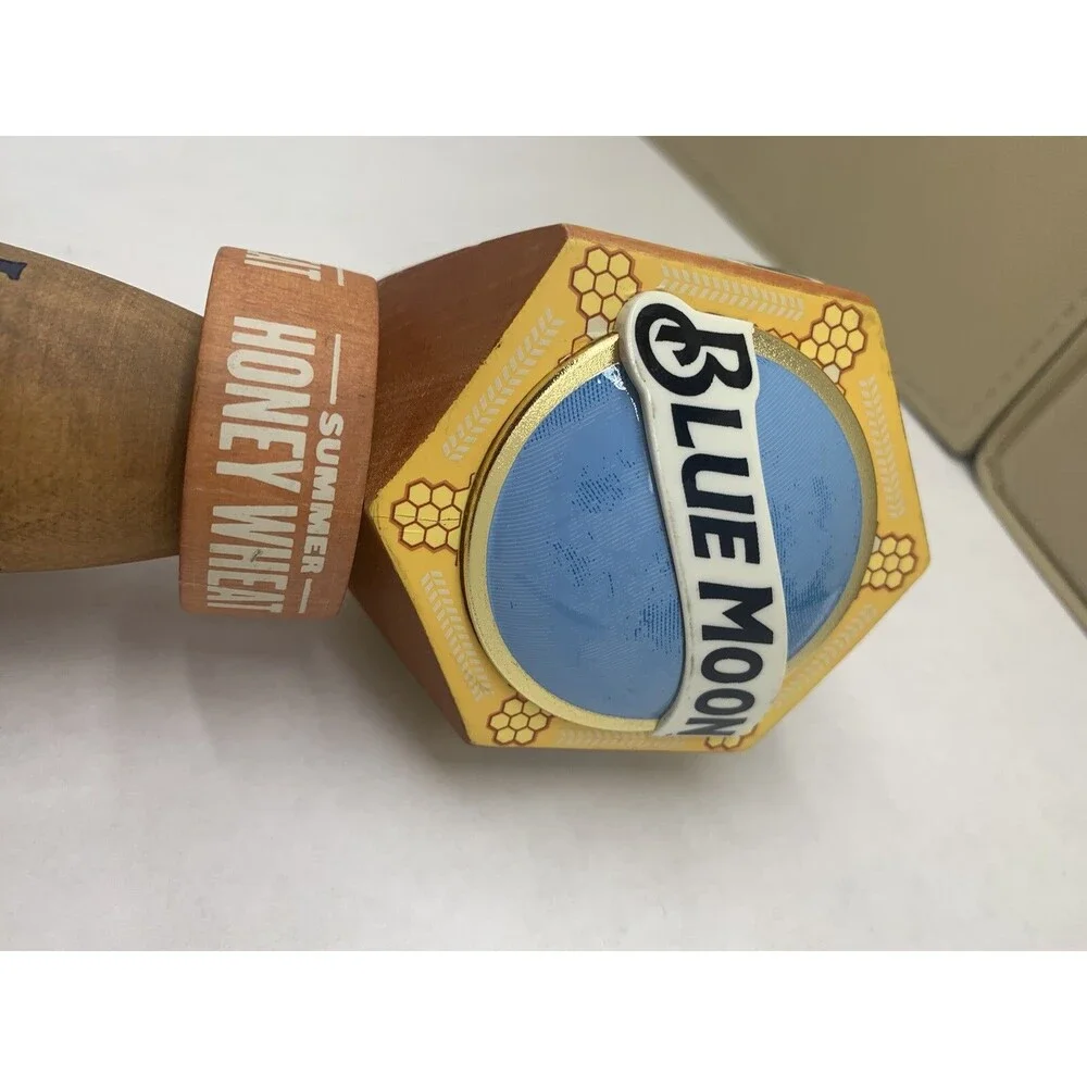 Blue Moon Summer Honey Wheat Limited Wooden Tap Handle Man Cave Decor 11